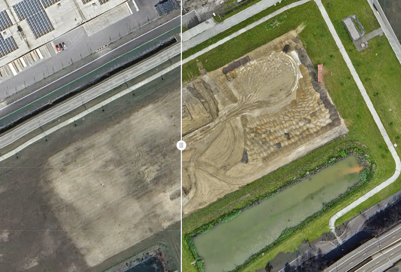 De Projectopvolging-app met 3D-metingen vergeleken door de tijd heen